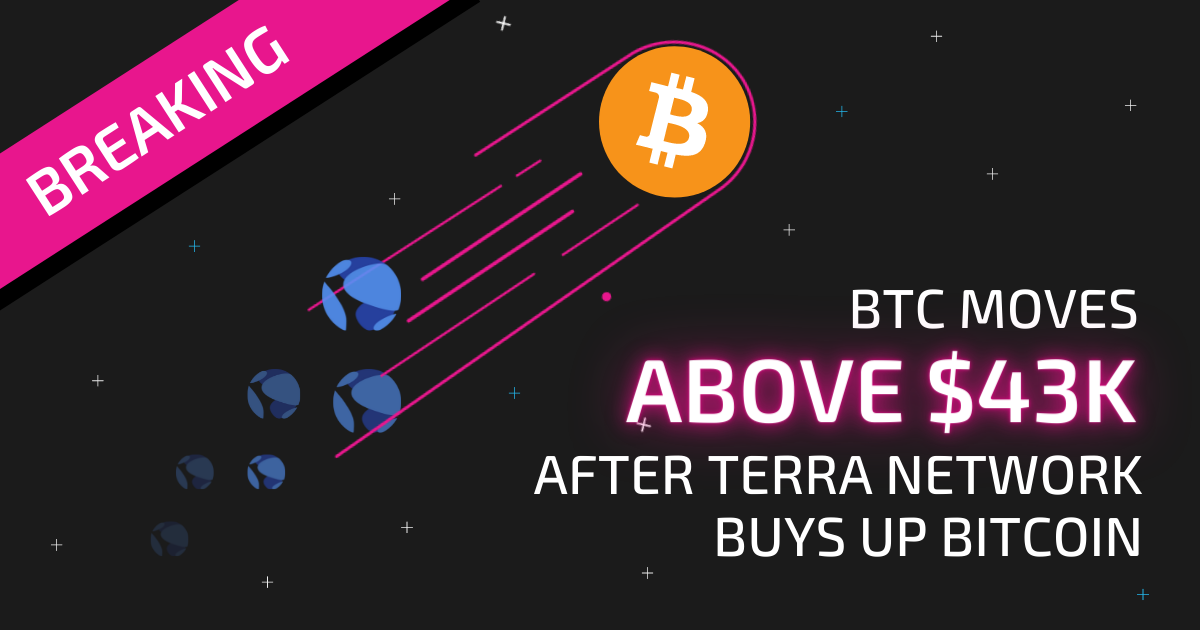 BTC Moves Above $43K After Terra Network Buys Up Bitcoin
