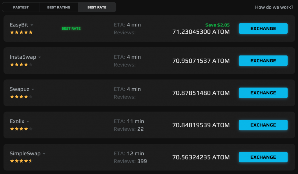 Step 3: Select Your Preferred Exchange