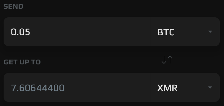 Choose The Amount Of XMR You Want 